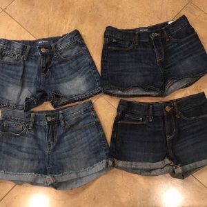 4 Pairs of Girls Denim Shorts all size 10!